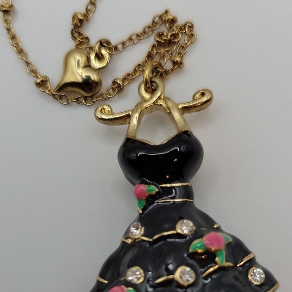Betsey Johnson Black and Gold Dress Charm Necklace - Picture 9 of 9